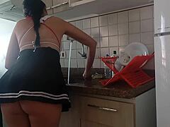 Latina Beauty Cleanses Her Curves in Sultry Scene