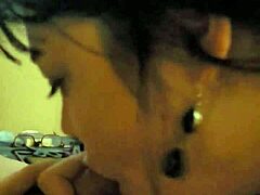 Birthday blowjob from shaved cutie