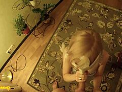 my russian masked wife’s wild blowjob at night
