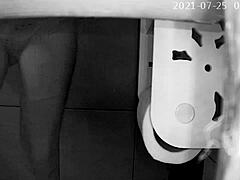 Brazilian beauty's bathroom antics