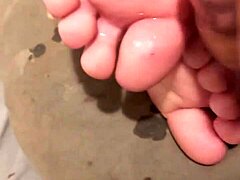 Cumming on feet fetish fantasy
