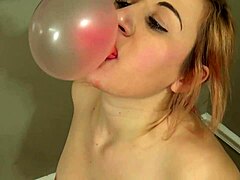 blowing bubbles topless with a naughty twist