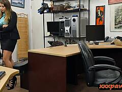 busty babe teased and screwed by pawn man