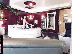 curvy blondes share steamy caress