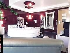 curvy blondes share steamy caress
