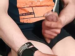 My buddy’s stiff rod explodes with a massive cumshot after teasing