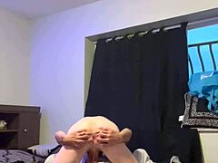 Skinny blond's hard deepthroat finish