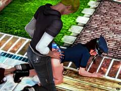 Blonde Officer Sparks Lucky Desire