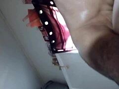 Pole smoker blows hard on webcam feed