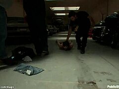 Garage crew's kinky public action.