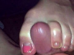 Amateur MILF's Footjob Stuns