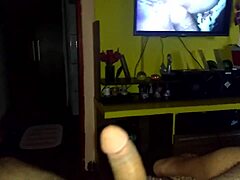 Suggestive Tiny Tits Teased by Massive Cock in Action