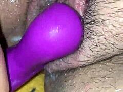 Milf fucks herself hard with toy on camera