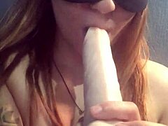 Asian Teen’s Masked Dildo Temptation
