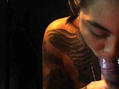 Latina Tattoo Blowjob Hits Hard