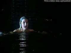 Skinny Blonde Dips Naked in Lake