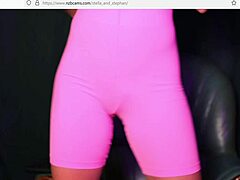 Cute German Babe Stuns In Tight Pink Gear