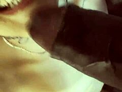crazy latina choking on thick black shaft