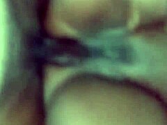 close-up ebony wife riding wet creampie fuck