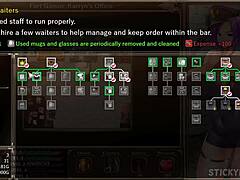Karryn's prison cop office teasing hentai game scene