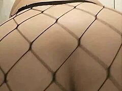 Chubby Girl’s Dildo Ride in Fishnets