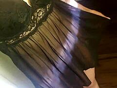 Flirting in sheer underclothes tease