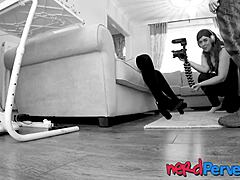 Inked british chick fucks hard for industry spot