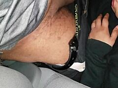 Amateur sucks huge black cock for quick bj