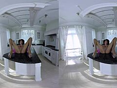 chocolate girl teases in solo vr