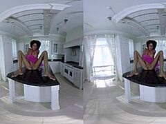 chocolate girl teases in solo vr