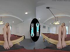 wetvr billiards tease ends with her pussy soaked in vr