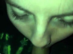 Sloppy late night suck on massive cock