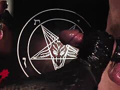 Handjob in Latex on Dark Altar