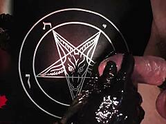 Handjob in Latex on Dark Altar