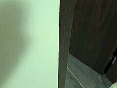 Latina stepmom sucks me in bathroom