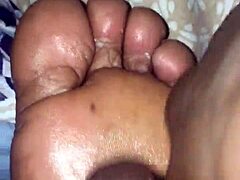 My girlfriend gives a damn good footjob daily