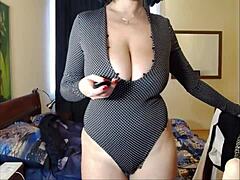 Big Tits Brunette Fucking Hard on Webcam