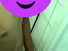 my boy jerking off in bathroom after shower