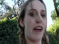 skinny german babe hints at interracial thrill
