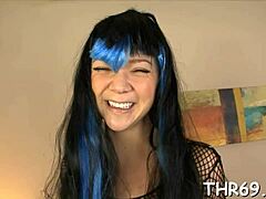 Ultra juicy facial covers her face