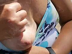 Summer vacation tease in public outdoors 2021