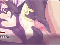 Footjob during animated gaming session
