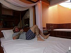 Stepdad Guides Brunette's Deep Desires