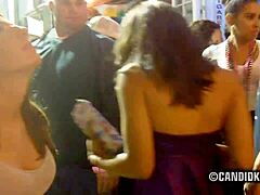 Nude beauty exposed in public