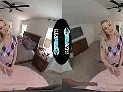 sorority babe gets wild with a huge shaft in immersive vr sex video