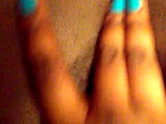 Me playing with my pretty ebony pussy up close