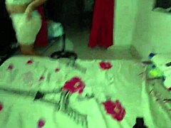 Intimate couple's natural tits moment