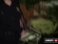Uniformed Females Fucked Hard In Outdoor Threesome