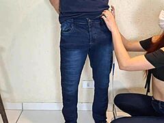 naughty seamstress eyes client’s hard cock