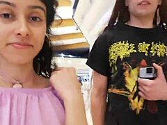 wild amateur threesome in public space